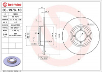 Brzdový kotouč BREMBO 08.1976.10 - PEUGEOT