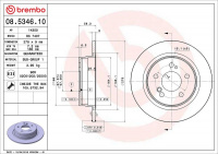 Brzdový kotouč BREMBO 08.5346.10 - MERCEDES-BENZ