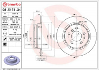 Brzdový kotouč BREMBO 08.5174.34 - BMW