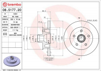 Brzdový kotouč BREMBO 08.5177.20 - VW