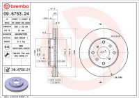 Brzdový kotouč BREMBO 09.6753.24 Brzdový kotouč BREMBO 09.6753.24