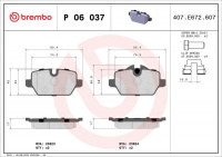 Sada brzdových destiček BREMBO P06037 - BMW
