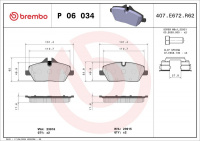 Sada brzdových destiček BREMBO P06034 - BMW