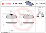 Sada brzdových destiček BREMBO P06034 - BMW