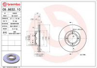 Brzdový kotouč BREMBO 09.8632.10 - DAIHATSU Brzdový kotouč BREMBO 09.8632.10 - DAIHATSU