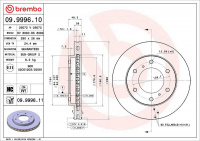 Brzdový kotouč BREMBO 09.9996.10 - MITSUBISHI