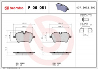 Sada brzdových destiček BREMBO P06051 - MINI Sada brzdových destiček BREMBO P06051 - MINI