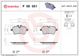 Sada brzdových destiček BREMBO P06051 - MINI