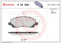 Sada brzdových destiček BREMBO P54030 Sada brzdových destiček BREMBO P54030