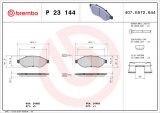 Sada brzdových destiček BREMBO P23144