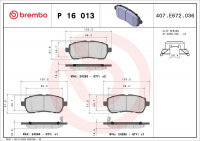 Sada brzdových destiček BREMBO P16013