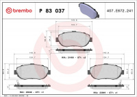 Sada brzdových destiček BREMBO P83037 - LEXUS Sada brzdových destiček BREMBO P83037 - LEXUS