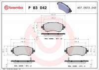 Sada brzdových destiček BREMBO P83042 - TOYOTA