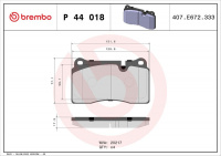 Sada brzdových destiček BREMBO P44018 Sada brzdových destiček BREMBO P44018