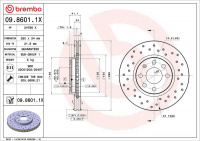 Brzdový kotouč BREMBO 09.8601.1X