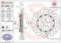 Brzdový kotouč BREMBO 09.B386.13 - NISSAN Brzdový kotouč BREMBO 09.B386.13 - NISSAN