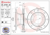 Brzdový kotouč BREMBO 09.6763.20 - IVECO