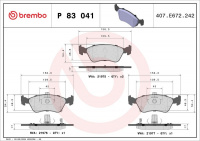 Sada brzdových destiček BREMBO P83041 - TOYOTA