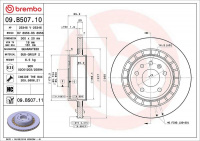 Brzdový kotouč BREMBO 09.B507.11 - SAAB