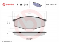 Sada brzdových destiček BREMBO P56015 - NISSAN