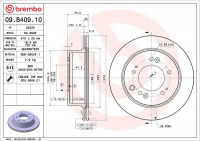 Brzdový kotouč BREMBO 09.B409.10 - KIA Brzdový kotouč BREMBO 09.B409.10 - KIA