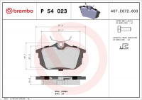 Sada brzdových destiček BREMBO P54023 - MITSUBISHI, VOLVO Sada brzdových destiček BREMBO P54023 - MITSUBISHI, VOLVO