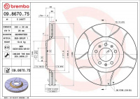 Brzdový kotouč BREMBO 09.8670.75