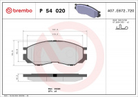 Sada brzdových destiček BREMBO P54020 - MITSUBISHI