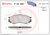 Sada brzdových destiček BREMBO P54020 - MITSUBISHI