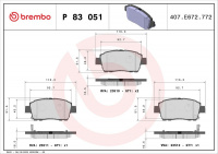 Sada brzdových destiček BREMBO P83051 - TOYOT