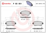 Sada brzdových destiček BREMBO P83051 - TOYOT