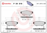 Sada brzdových destiček BREMBO P54016 - MITSUBISHI