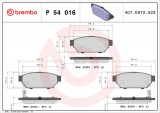 Sada brzdových destiček BREMBO P54016 - MITSUBISHI
