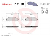 Sada brzdových destiček BREMBO P11035