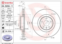 Brzdový kotouč BREMBO 09.D059.11 - AUDI