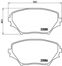 Sada brzdových destiček BREMBO P83055 - TOYOTA Sada brzdových destiček BREMBO P83055 - TOYOTA
