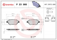 Sada brzdových destiček BREMBO P23085 - FIAT