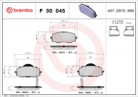 Sada brzdových destiček BREMBO P30045