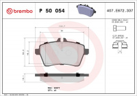 Sada brzdových destiček BREMBO P50054 - MERCEDES-BENZ Sada brzdových destiček BREMBO P50054 - MERCEDES-BENZ