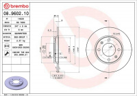 Brzdový kotouč BREMBO 08.9602.10 - CITROËN