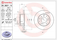 Brzdový kotouč BREMBO 08.9601.14 - PEUGEOT