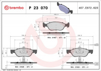 Sada brzdových destiček BREMBO P23070 - FIAT