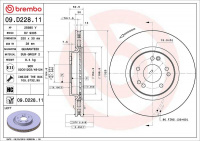Brzdový kotouč BREMBO 09.D228.11 - MERCEDES-BENZ Brzdový kotouč BREMBO 09.D228.11 - MERCEDES-BENZ