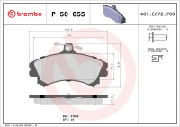 Sada brzdových destiček BREMBO P50055 - MITSUBISHI