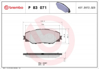 Sada brzdových destiček BREMBO P83071 - TOYOTA