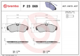 Sada brzdových destiček BREMBO P23069 - CITROËN, FIAT, PEUGEOT