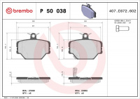 Sada brzdových destiček BREMBO P50038 - SMART