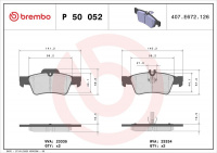 Sada brzdových destiček BREMBO P50052 - MERCEDES-BENZ