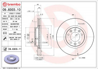 Brzdový kotouč BREMBO 09.8303.10 - PEUGEOT