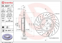 Brzdový kotouč BREMBO 09.A047.11 - MINI
